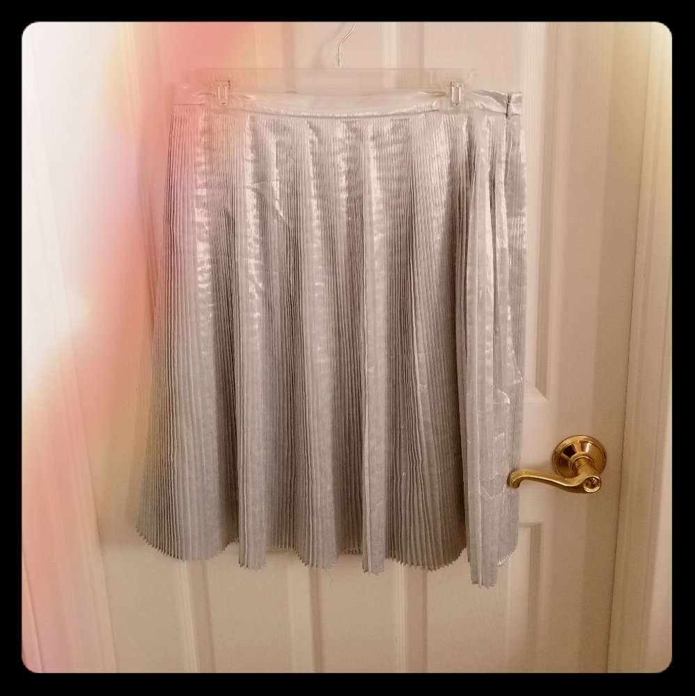 Talbots size 10 petite skirt silver